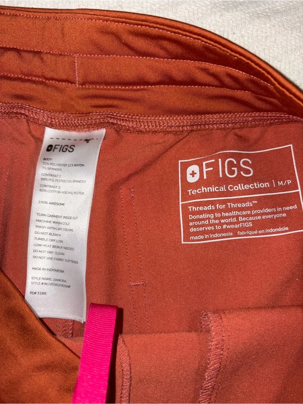 Figs Terracotta Orange Matching Scrub Top and Joggers Set